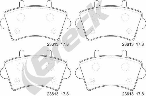 Breck 23613 00 703 00 - Тормозные колодки, дисковые, комплект autospares.lv