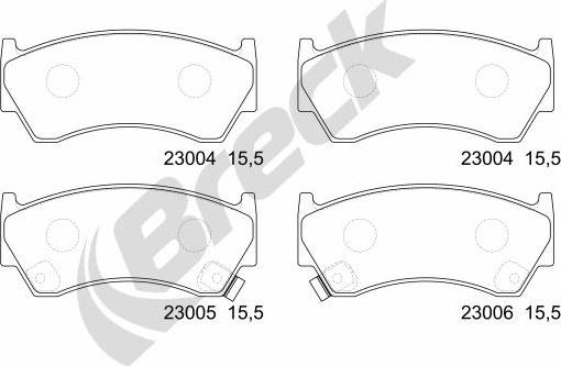 Breck 23004 00 701 10 - Тормозные колодки, дисковые, комплект autospares.lv