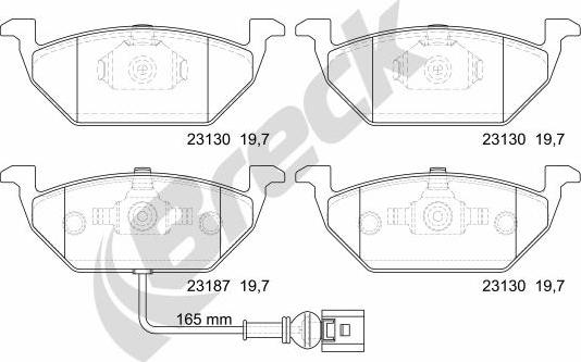 Breck 23131 00 702 10 - Тормозные колодки, дисковые, комплект autospares.lv