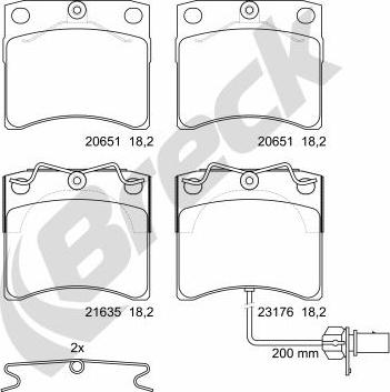 Breck 23176 00 703 10 - Тормозные колодки, дисковые, комплект autospares.lv