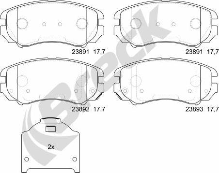 Breck 23891 00 701 10 - Тормозные колодки, дисковые, комплект autospares.lv