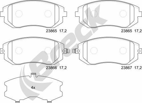 Breck 23865 00 701 00 - Тормозные колодки, дисковые, комплект autospares.lv