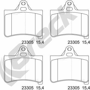 Breck 23305 00 702 00 - Тормозные колодки, дисковые, комплект autospares.lv