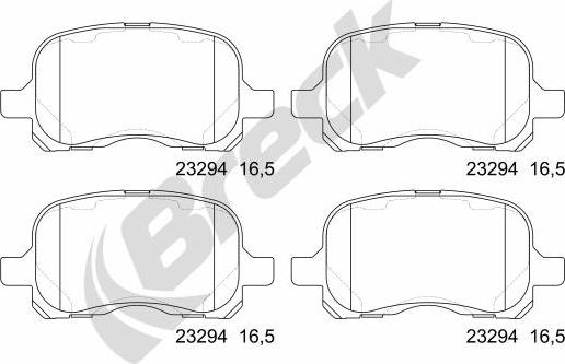 Breck 23294 00 701 00 - Тормозные колодки, дисковые, комплект autospares.lv