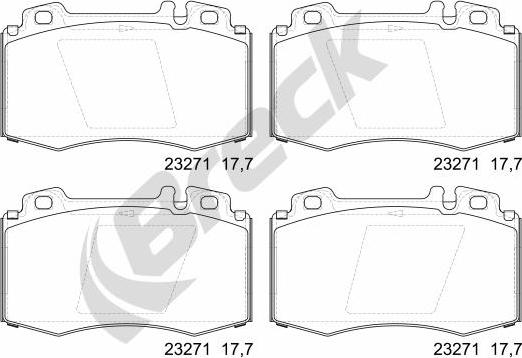 Breck 23271 00 552 20 - Тормозные колодки, дисковые, комплект autospares.lv