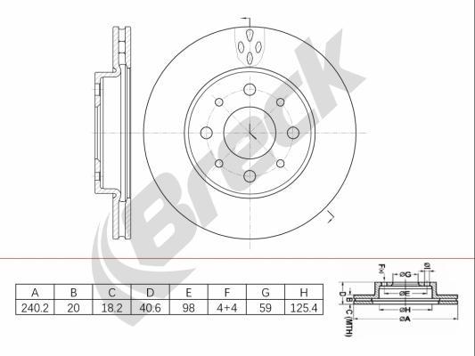 Breck BR 449 VA100 - Тормозной диск autospares.lv