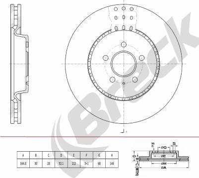 Breck BR 444 VH100 - Тормозной диск autospares.lv