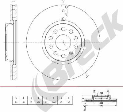 Breck BR 440 VA100 - Тормозной диск autospares.lv