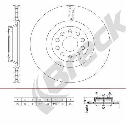 Breck BR 441 VH100 - Тормозной диск autospares.lv