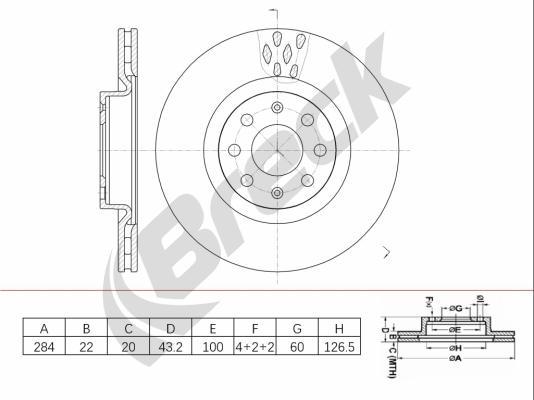 Breck BR 448 VA100 - Тормозной диск autospares.lv