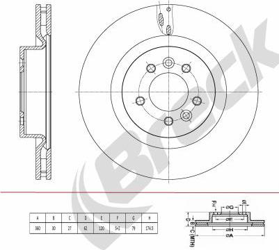 Breck BR 442 VH100 - Тормозной диск autospares.lv