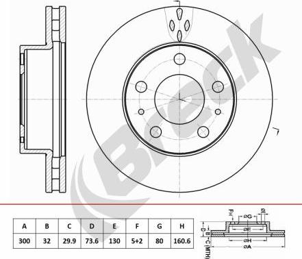 Breck BR 454 VA100 - Тормозной диск autospares.lv