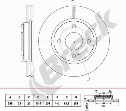 Breck BR 455 VA100 - Тормозной диск autospares.lv