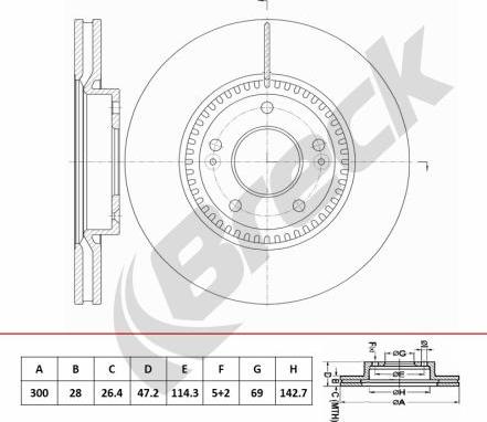 Breck BR 451 VA100 - Тормозной диск autospares.lv