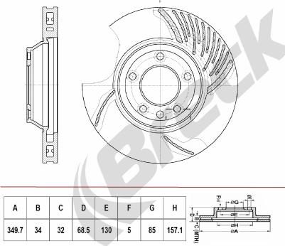 Breck BR 409 VH100 - Тормозной диск autospares.lv