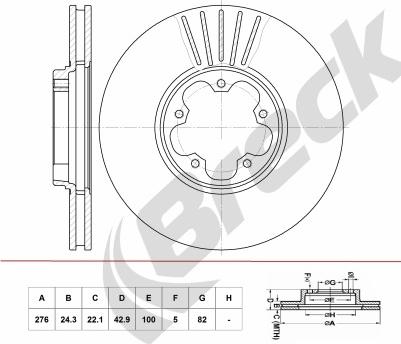 Breck BR 401 VA100 - Тормозной диск autospares.lv