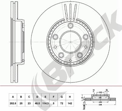 Breck BR 403 VA100 - Тормозной диск autospares.lv