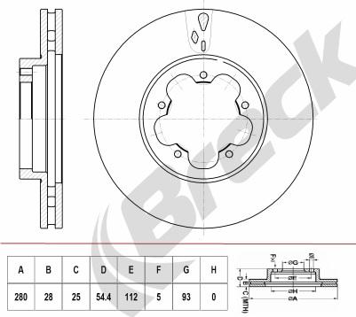 Breck BR 407 VA100 - Тормозной диск autospares.lv