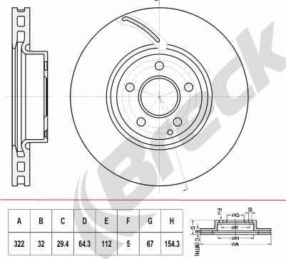 Breck BR 419 VH100 - Тормозной диск autospares.lv