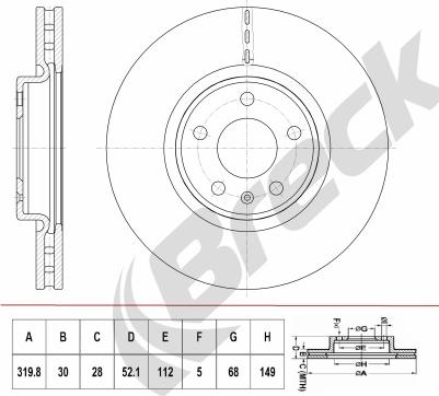 Breck BR 414 VH100 - Тормозной диск autospares.lv