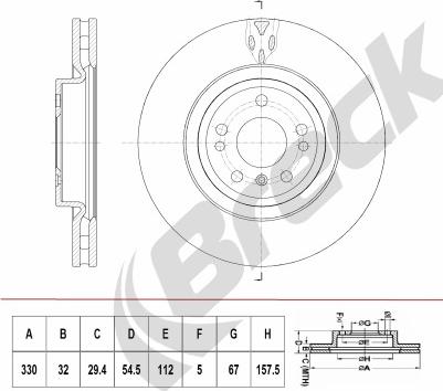 Breck BR 416 VH100 - Тормозной диск autospares.lv