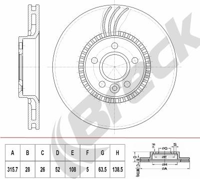 Breck BR 418 VH100 - Тормозной диск autospares.lv