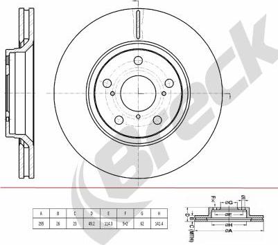 Breck BR 439 VA100 - Тормозной диск autospares.lv