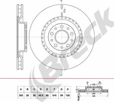 Breck BR 435 VA100 - Тормозной диск autospares.lv