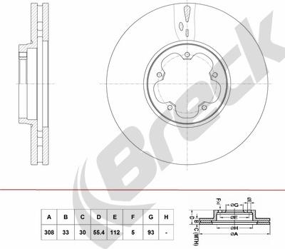 Breck BR 431 VA100 - Тормозной диск autospares.lv