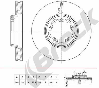 Breck BR 432 VA100 - Тормозной диск autospares.lv