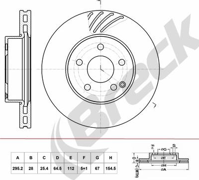 Breck BR 429 VH100 - Тормозной диск autospares.lv