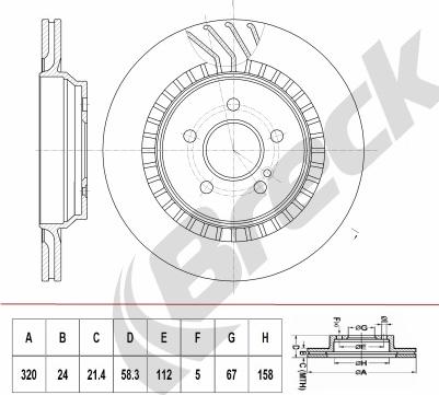 Breck BR 422 VH100 - Тормозной диск autospares.lv