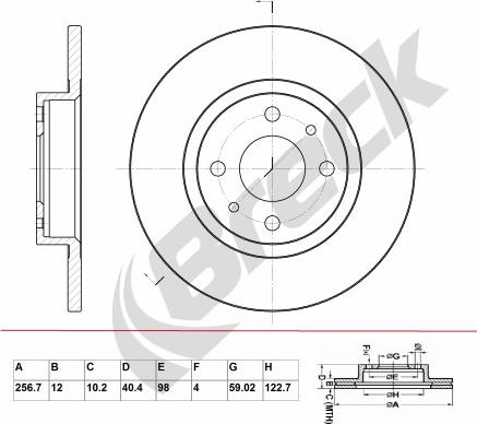 Breck BR 045 SA100 - Тормозной диск autospares.lv