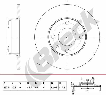 Breck BR 046 SA100 - Тормозной диск autospares.lv