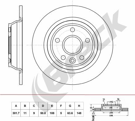 Breck BR 059 SA100 - Тормозной диск autospares.lv