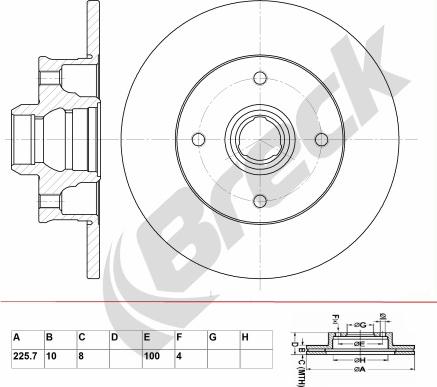 Breck BR 050 SA100 - Тормозной диск autospares.lv