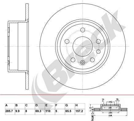 Breck BR 051 SA100 - Тормозной диск autospares.lv