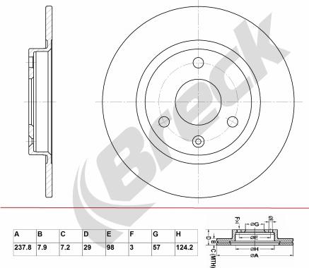 Breck BR 052 SA100 - Тормозной диск autospares.lv