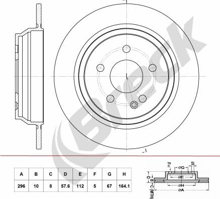 Breck BR 057 SA100 - Тормозной диск autospares.lv