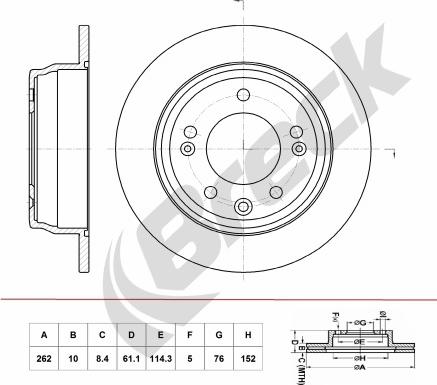 Breck BR 060 SA100 - Тормозной диск autospares.lv