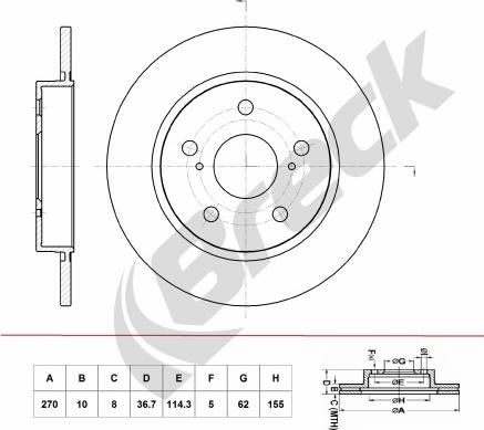 Breck BR 061 SA100 - Тормозной диск autospares.lv