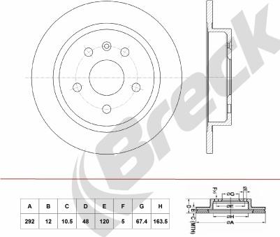 Breck BR 063 SA100 - Тормозной диск autospares.lv