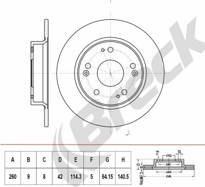 Breck BR 067 SA100 - Тормозной диск autospares.lv