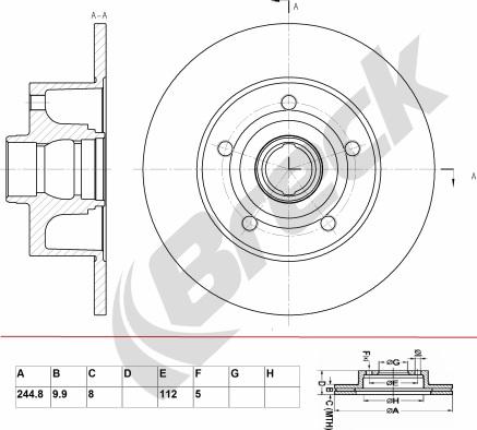 Breck BR 009 SA100 - Тормозной диск autospares.lv