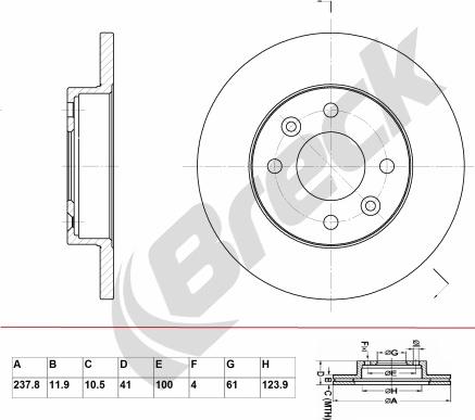 Breck BR 005 SA100 - Тормозной диск autospares.lv