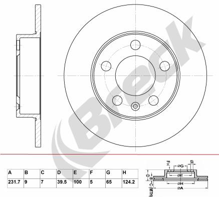 Breck BR 001 SA100 - Тормозной диск autospares.lv