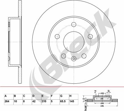 Breck BR 008 SA100 - Тормозной диск autospares.lv