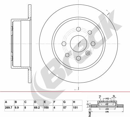 Breck BR 019 SA100 - Тормозной диск autospares.lv