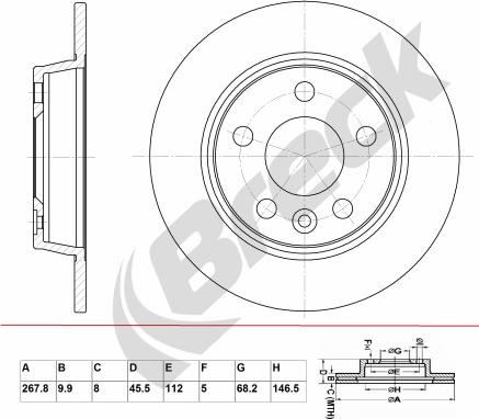 Breck BR 014 SA100 - Тормозной диск autospares.lv