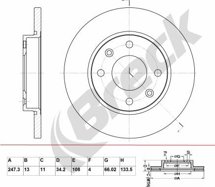 Breck BR 012 SA100 - Тормозной диск autospares.lv